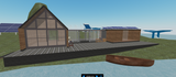 House on lakeside with romantic scenery and sustainable elements like solar framevr_ready