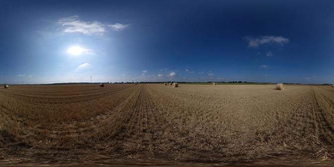 summer,agriculture,bale of straw,blue sky,sun,clouds,framevr_ready